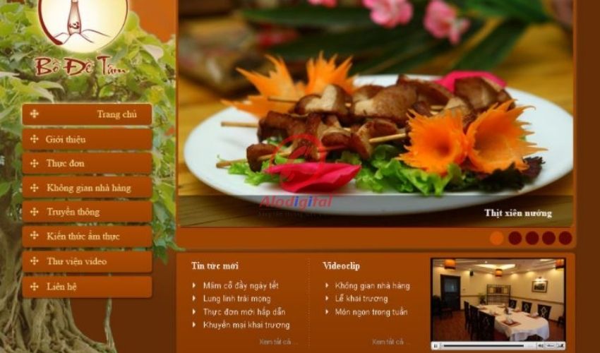 mẫu thiết kế website nhà hàng