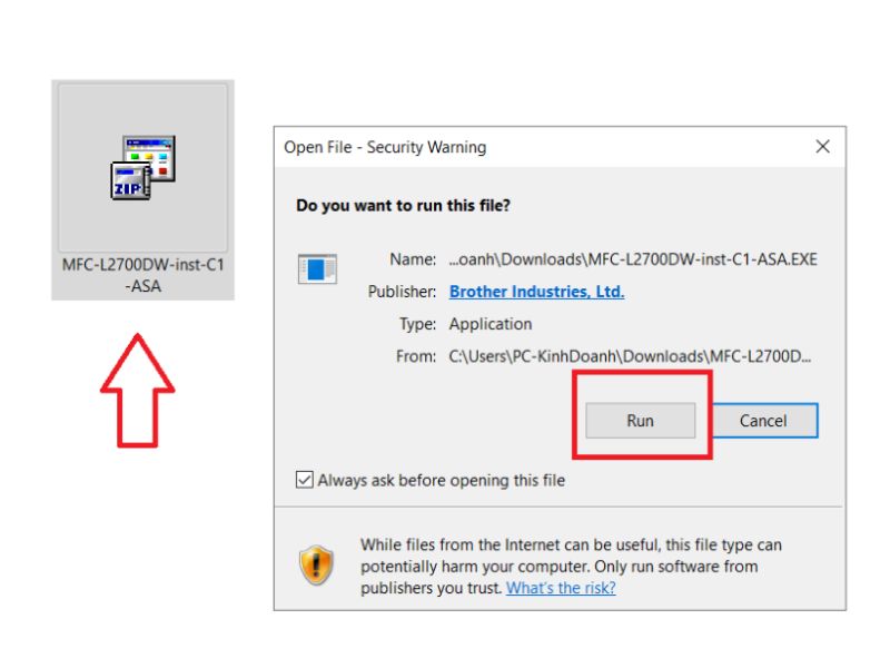 Bước 2.1: Chạy File Driver