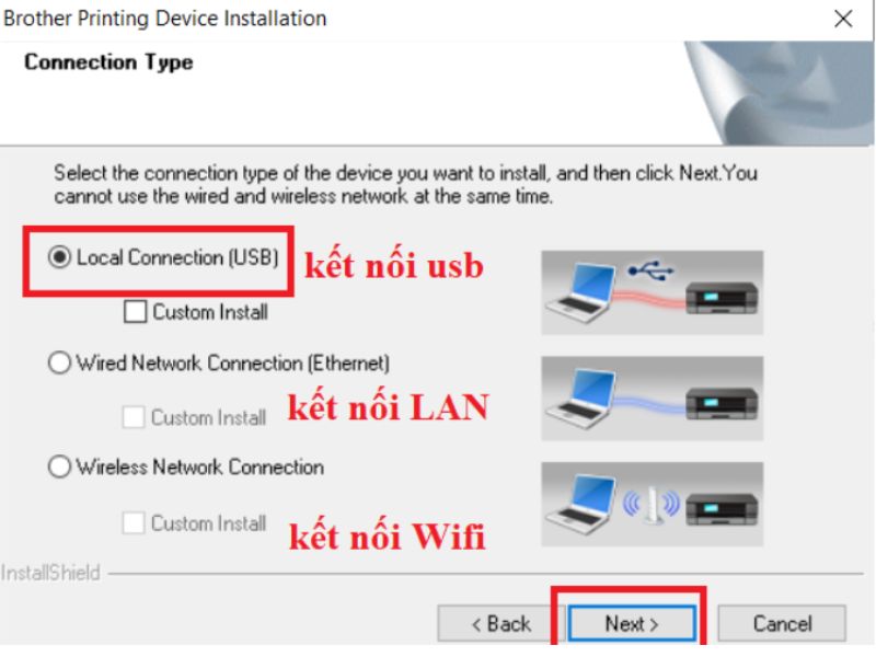 Bước 3: Chọn Phương Thức Kết Nối