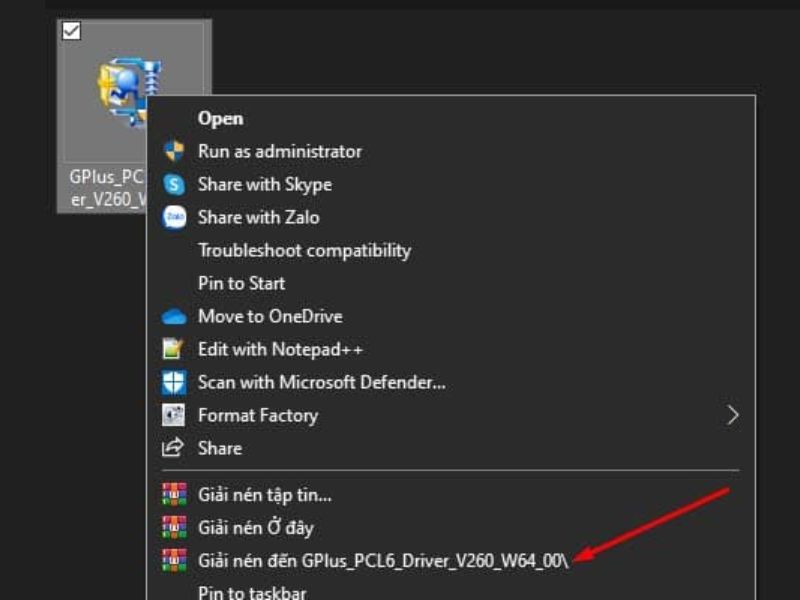 Bước 3: Giải nén file driver